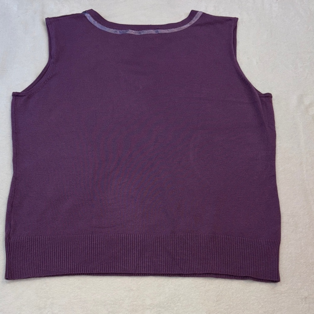 Vintage Evan Picone Purple Off-the-Shoulder Sweater - Picture 5 of 5